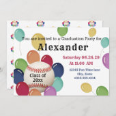 Colorful Balloon Baseball Sports Graduparty (Voorkant / Achterkant)