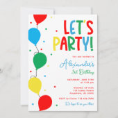 Colorful Balloon Birthday Invitation for Kids (Devant)