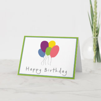 Colorful Balloons Birthday Card Kaart