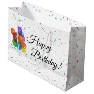 Colorful Balloons & Confetti Party Gift Bag Groot Cadeauzakje