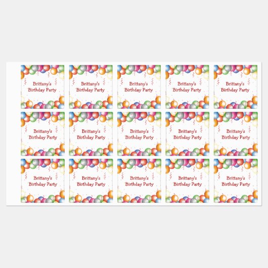 Colorful Balloons Design Labels (Vel)