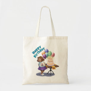 Colorful Balloons en Cake, Birthday Girl Tote Bag