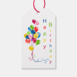Colorful Balloons, Happy Birthday Cadeaulabel
