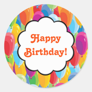 Colorful Balloons - Happy Birthday Stickers