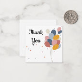 Colorful Balloons Hartelijk dank Notitiekaartje (Voorkant / Achterkant in situ)