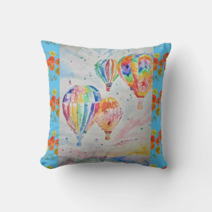 Colorful Balloons Waterverf Childs Decor Cushion Kussen