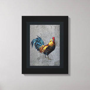 Colorful Bantam Rooster Canvas Afdruk