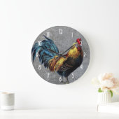 Colorful Bantam Rooster Grote Klok (Huis)