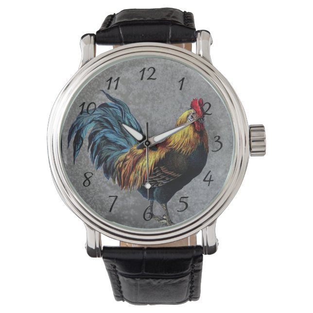 Colorful Bantam Rooster Horloge (Voorkant)