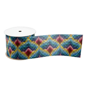 Colorful Bargello Embroidery Boho Chic Pattern Lint