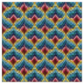 Colorful Bargello Embroidery Boho Chic Pattern Stof (Close Up)