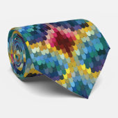 Colorful Bargello Embroidery Boho Chic Pattern Stropdas (Opgerold)