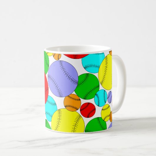 Colorful Baseball Pattern Coffee Mug (Devant droit)