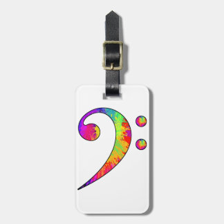 Colorful Bass Clef Bagagelabel