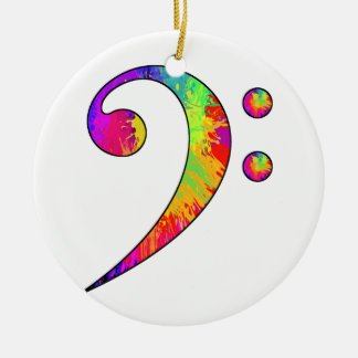 Colorful Bass Clef Keramisch Ornament