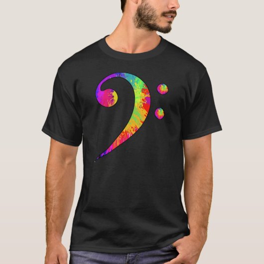 Colorful Bass Clef T-shirt (Voorkant)