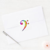 Colorful Bass Clef Vierkante Sticker (Envelop)
