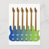 Colorful Bass Guiters Briefkaart (Voorkant)