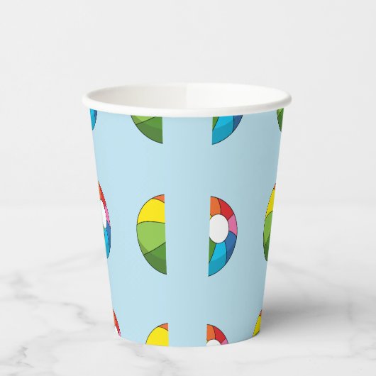 Colorful Beach Ball Papieren Bekers (Links)