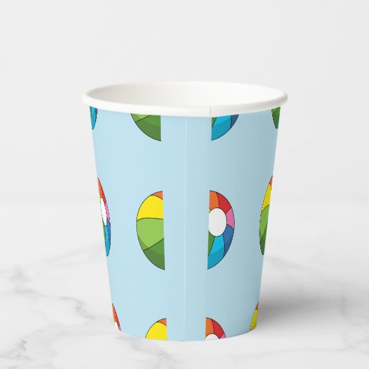 Colorful Beach Ball Papieren Bekers (Rechts)