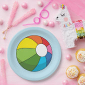Colorful Beach Ball Papieren Bordje (Feest)