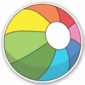 Colorful Beach Ball Sticker (Voorkant)