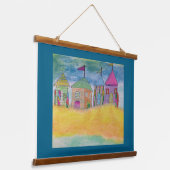 Colorful Beach Huts Hangend Wandkleed (Gebogen)
