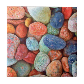 Colorful Beach Pebbles Smooth Stones Rocks Patroon Tegeltje