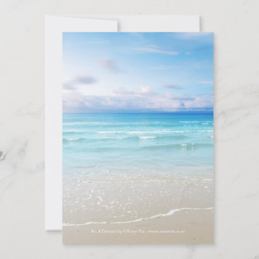 Colorful Beach Post Mariage Fête Invitation (Dos)