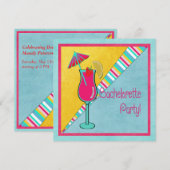 Colorful Beachtime Bachelorette Party Kaart (Voorkant / Achterkant)