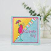 Colorful Beachtime Bachelorette Party Kaart (Staand voorkant)