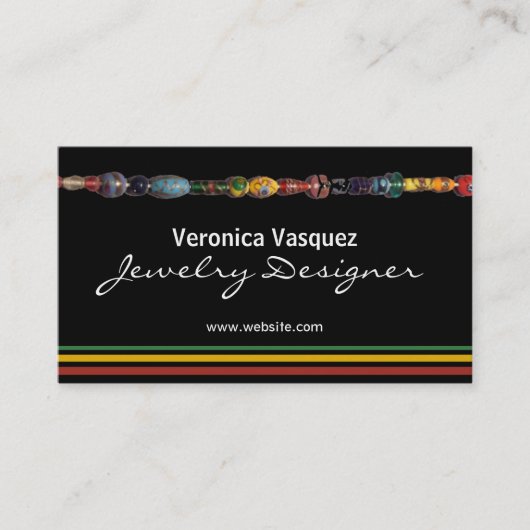 Colorful Beads Jewelry Visitekaartje (Voorkant)