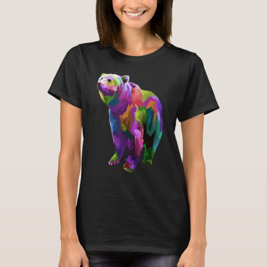 Colorful Bear Art Graphic T-shirt (Voorkant)