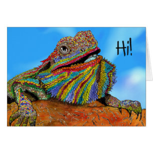 Colorful Bearded Dragon Wenskaart