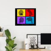 Colorful Beaver Poster (Thuiskantoor)