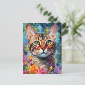Colorful Bengal cat Briefkaart (Staand voorkant)