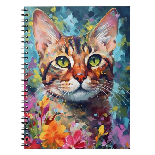 Colorful Bengal cat Notitieboek (Voorkant)