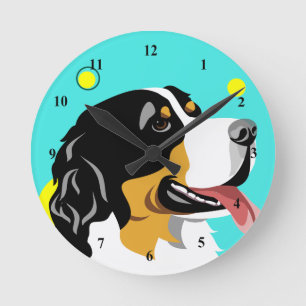 Colorful Bernese Mountain Dog Clocks Ronde Klok