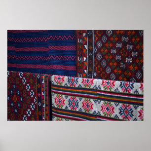 Colorful Bhutan Textiles Poster
