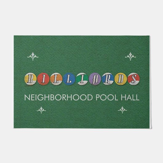 Colorful Billiards Doormat, Pool Game Deurmat (Voorkant)