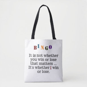 Colorful Bingo Funny Gezegde, Win Lose Draagtas
