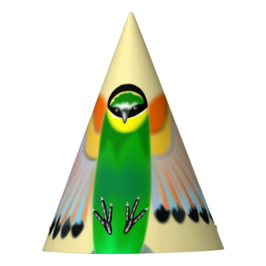 Colorful Bird Flying Feesthoedjes (Voorkant)