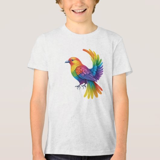 Colorful Bird Tri-Blend Shirt (Voorkant)