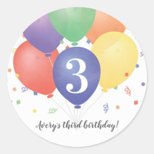 Colorful Birthday-ballonnen Ronde Sticker