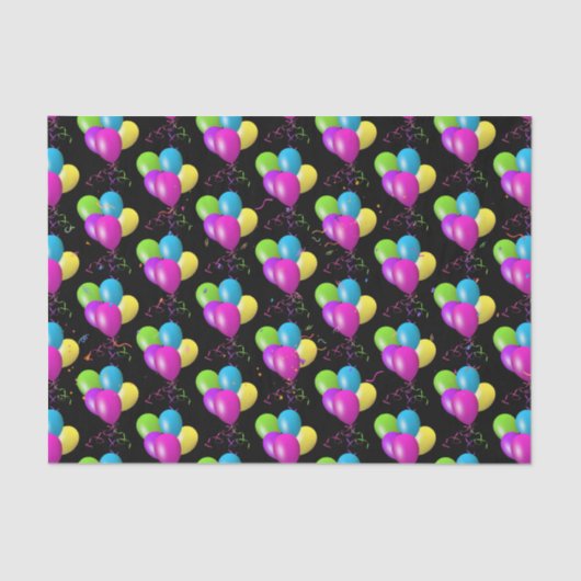 Colorful Birthday Balloon Bouquet Tissuepapier (Voorkant)