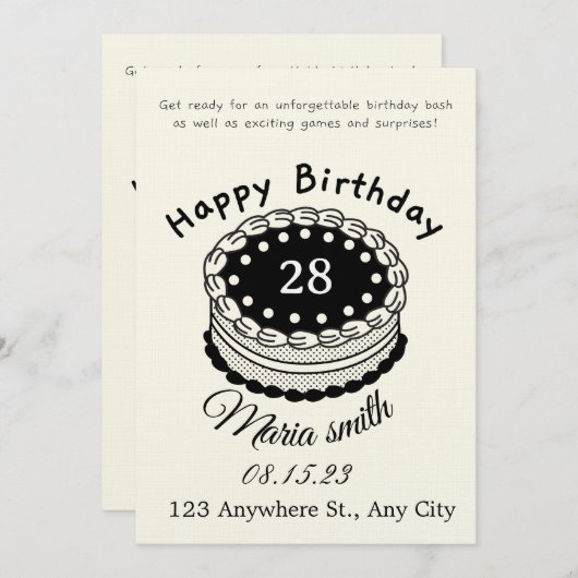 Colorful Birthday Bash Invitation – Editable Party (Devant / Derrière)