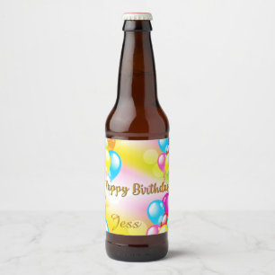 Colorful Birthday Bier Etiket