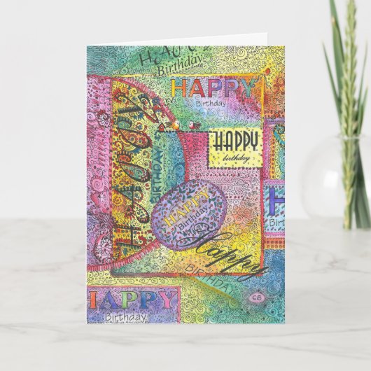 "Colorful" Birthday Card Kaart (Voorkant)