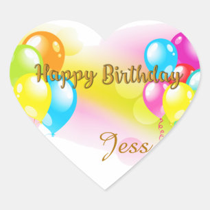 Colorful Birthday Hart Sticker
