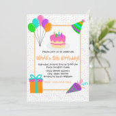 Colorful Birthday Party Kaart (Staand voorkant)